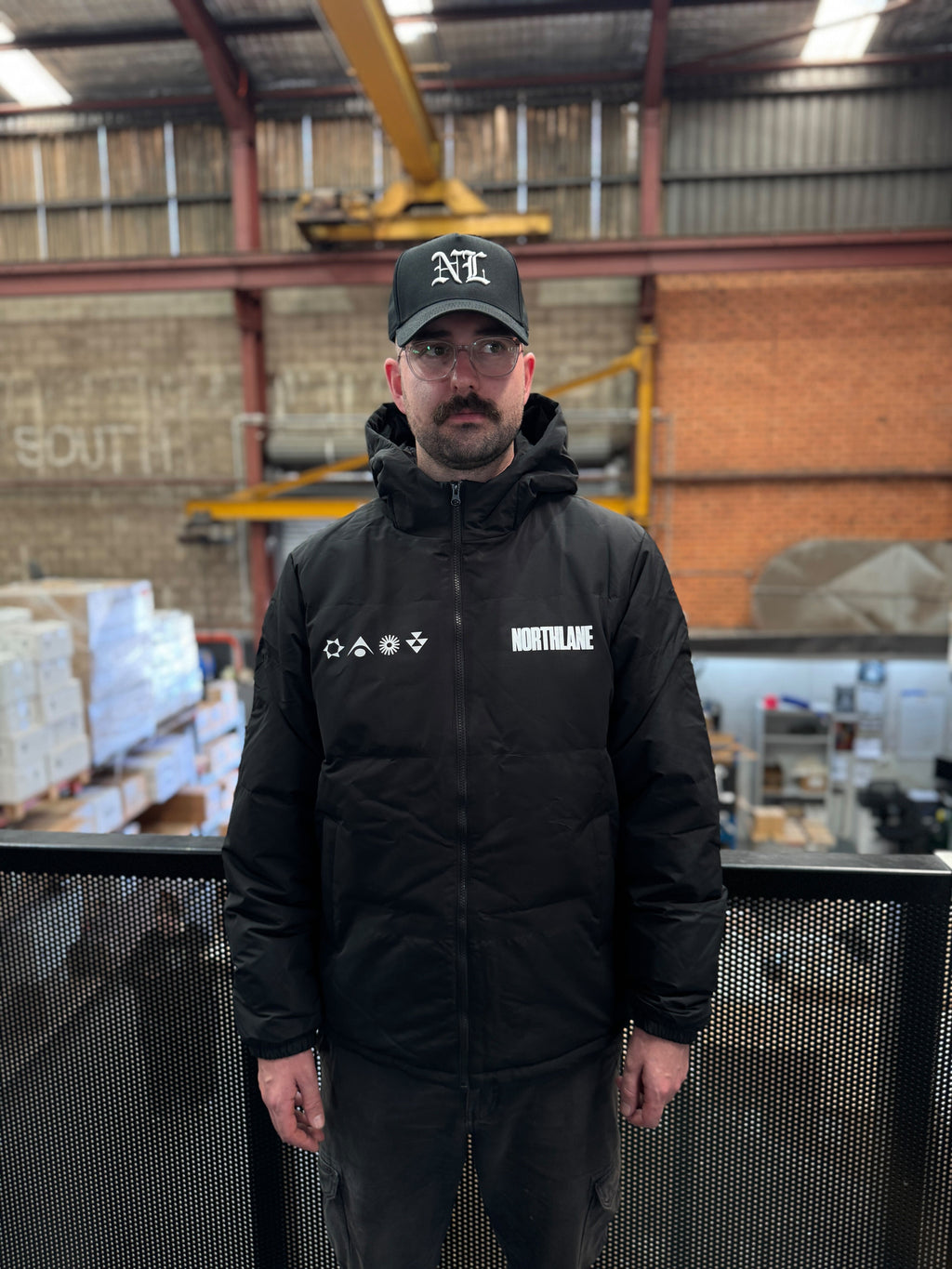 "Logo" Hooded Puffer Jacket