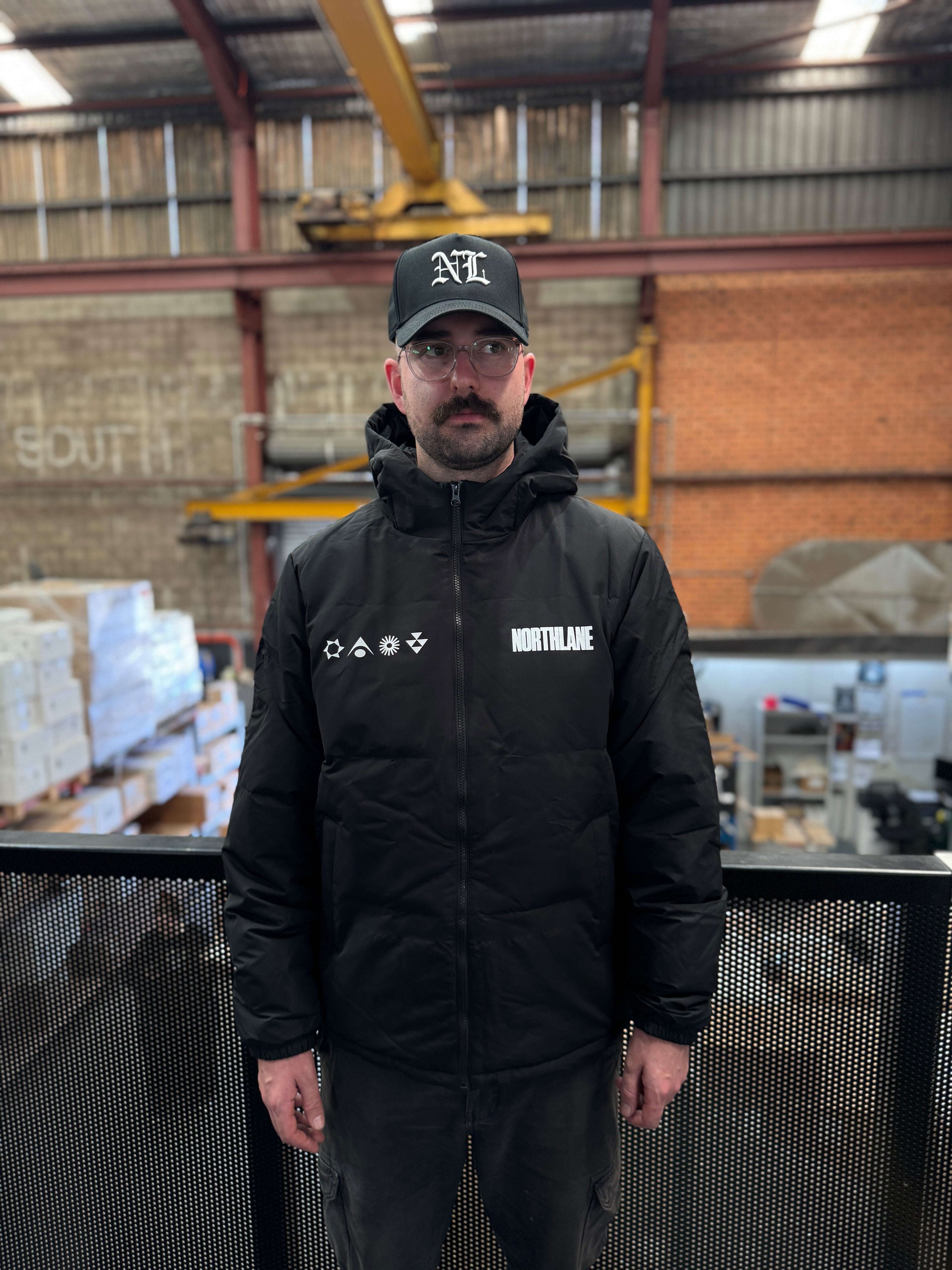 "Logo" Hooded Puffer Jacket