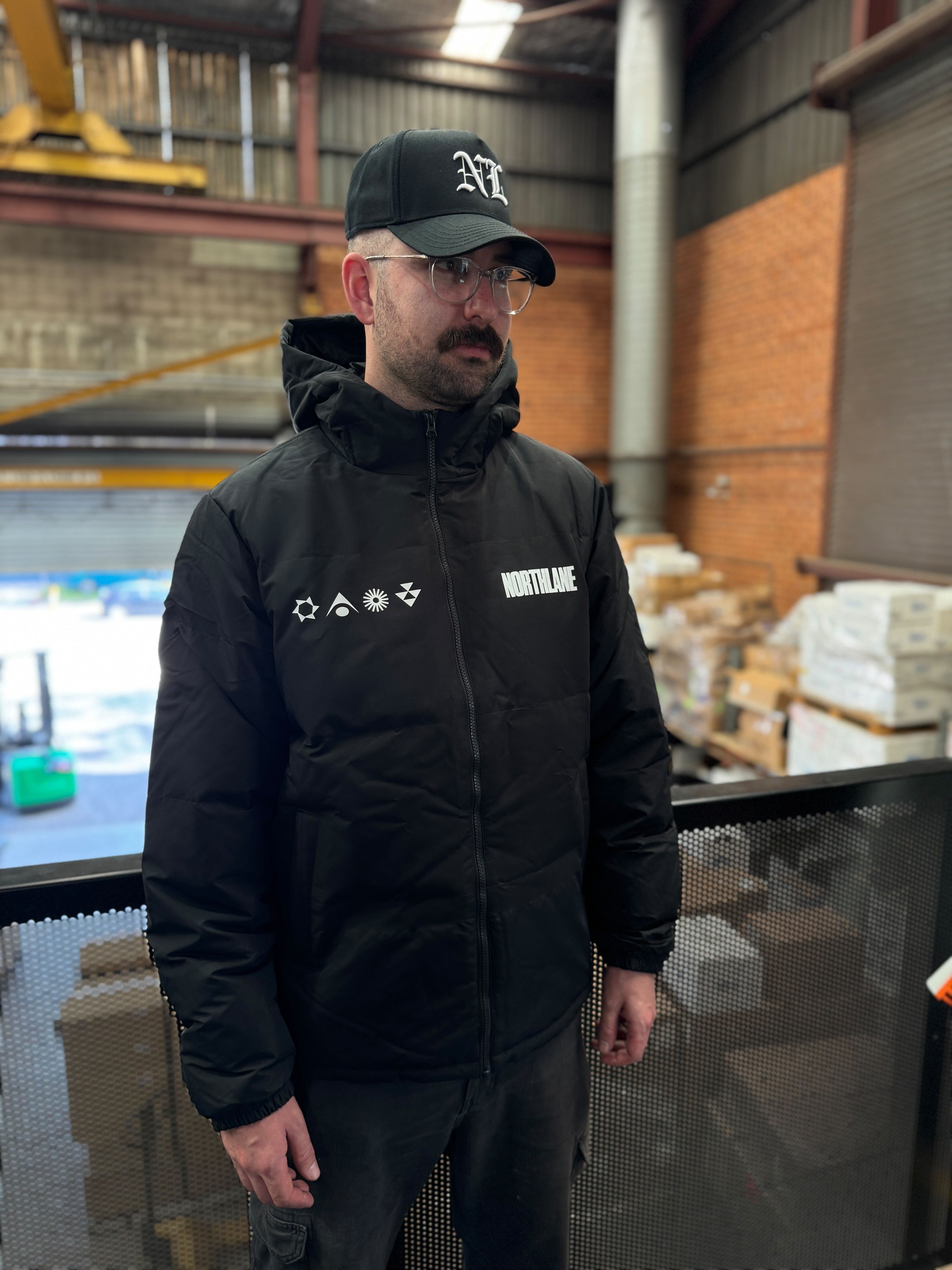 "Logo" Hooded Puffer Jacket